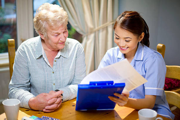 community nurse make a house call to senior